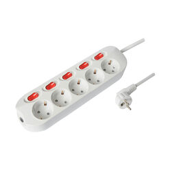 Technik Professional Extension Socket 5-way 1,5m cable (1,5mm2) 5 switch 16A