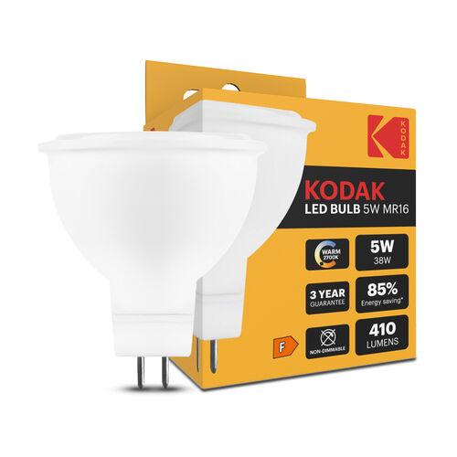 KODAK Max LED Bulb Spot Alu-Plastic 5W MR16 100° 2700K (410 lumen ...