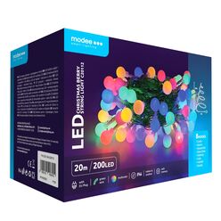 Modee Karácsonyi LED Füzér Berry Plastic Adapteres (200LED/20m/10cm)multicolor