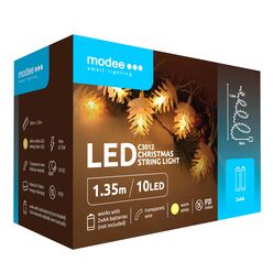 Modee Karácsonyi LED Füzér Dekor Elemes C3012 (10LED/135cm/15cm) warm