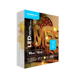 Modee Karácsonyi LED Füzér Dekor Elemes C3018 (10LED/90cm/10cm) warm