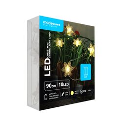 Modee Karácsonyi LED Füzér Dekor Elemes C3019 (10LED/90cm/10cm) warm