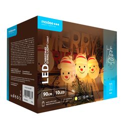Modee Karácsonyi LED Füzér Dekor Elemes C3027 (10LED/90cm/10cm) warm