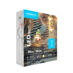Modee Karácsonyi LED Füzér Dekor Elemes C3017 (10LED/90cm/10cm) warm