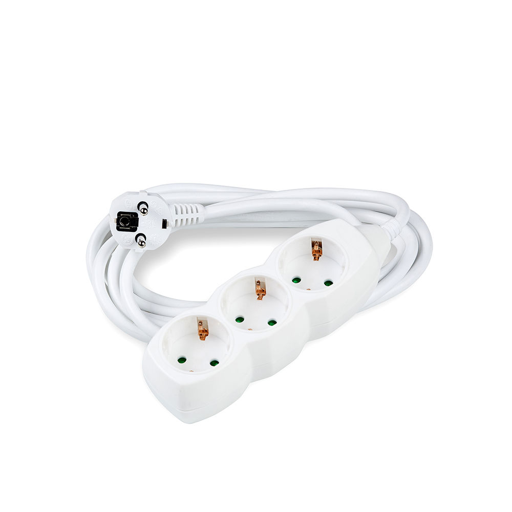 Technik Extension Socket 3-way with 3m Cable 1,5mm2 Copper Cable White