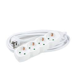 Technik Extension Socket 4-way with 1,5m Cable 1,5mm2 Copper Cable White